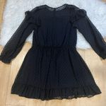 ZARA  Black Dotted Mesh Dress with Ruffles | XS Photo 13