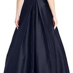 Monique Lhuillier  High Neck Evening Gown Dress Navy 12 Pockets Photo 1