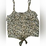 Almost Famous Leopard Print Button-Up Crop Top Photo 0