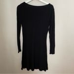BP Dress Long Sleeve V-Neck Mini Black Solid Casual Neutral Photo 5