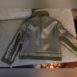 Vigoss Olive Faux Leather Jacket with Sherpa Trim Photo 8