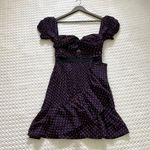 Self Portrait NWOT  Plumetis Black & Red Polka Dot Mini Dress US 6 Photo 2