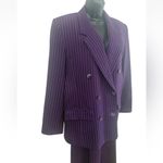Pendleton Vintage  Women’s Suit Blazer Sz 10 & Pants Sz 14 Purple Striped Wool Photo 11