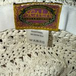 Scala Collection Women Paper Straw Wide Brim Hat White Crochet Beach Vacation Photo 2