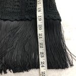 Charles Chang Lima Lace Fringe Embroidered Floral Long Sleeve Black Photo 4