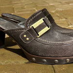 Stuart Weitzman  Double Agent Brown Suede Open Back Slides Heel‎ Platform Shoes 8 Photo 0