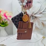 Mama Double Joy Wallet Wristlet Style D Brown Photo 1