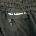 The Kooples  off the shoulder black denim looking button front midi dress Photo 4