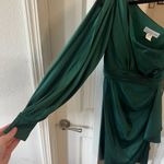 Mac Duggal IEENA  SATIN ONE SLEEVED COCKTAIL DRESS Emerald Green Size 0 Photo 1