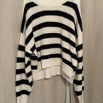 Thread and Supply  Black & White Striped Sweater Photo 0