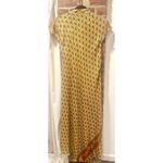 None Women’s Boho Silk Maxi Tunic Dress Gold Tan resort wear Vacation Summer OS Photo 4