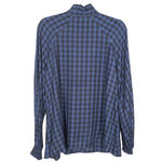 CAbi  Aberdeen Navy Black Plaid Button Up Shirt Ruffled Long Sleeve Women's Small Photo 2