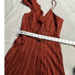 Three Floor Margaux Jumpsuit Womens 2 Burnt Orange Linen Striped Ruffle NWT Photo 7