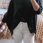 Athleta Black Mock Neck Flowy Top Photo 2