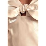 Lulus  Sweet Daydream Cream Satin Puff Sleeve Tie-Front Mini Dress Photo 4