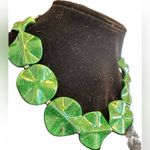 Nine West  Vibrant Green lotus leaves Necklace 22” Photo 2
