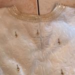 Laurence Kazar Vintage  Cream Gold Tassel Beaded Sequin Metallic Glam Blouse top Photo 10
