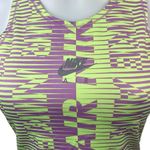 Nike Air Womens Green Purple Dri-Fit Slim Active Mesh Cross Back Crop Tank Top S Photo 2