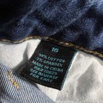 Rue 21 Womens High Rise Crop Flare Denim Blue Jeans Dark Wash Distressed Size 16 Photo 9