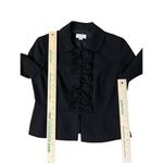 Ann Taylor Vintage Loft Petites Jacket Womens 6P Used Black Lined Ruffled Front Photo 7