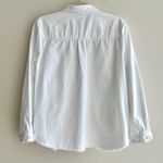 Democracy  White Denim Button Down Shirt Jacket w/ Raw Hem & Pockets, Size Small Photo 13