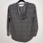 Market & Spruce Striped Hoodie NWT Size XS Petite Black and White Hoodie Photo 3
