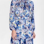 Yakira Bella Skye Dres Blue Paisley Ruffle skirt elastic waist and cuffs L Size L Photo 12