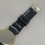 Vintage timex gold tone watch quartz analog 32mm black plastic band running Photo 6