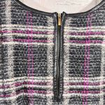 St. John  Plaid Mohair Wool Blend Leather Trim Short Sleeve Sweater Size L Photo 7