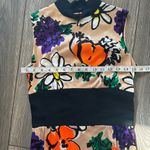 Vintage Floral Mock Neck Dress | 70s Flower Power Hippie Dress Orange Photo 4