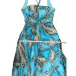 NWT Lafee Jasmine FORMAL PARTY Halter Sequin Blue Paisley Dress SZ 12 TROPICAL Photo 6