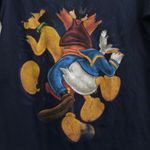 Vintage Disney World Mickey Mouse Goofy Donald Duck Pluto Navy Blue Graphic tee Tshirt Top Blouse Short Sleeve 100% Cotton Crew neck Photo 3