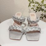 Dolce Vita Paily Women's Braided Faux Leather 2 Straps Dress Sandals Size 8 NIB Silver Photo 2