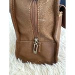 Cole Haan ‎ Leather Satchel Purse Handbag Top Handle Flap Closure Brown Photo 4