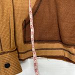 POL  Waffle Knit Thermal Quarter Zip Pullover Women’s Small Brown Photo 3