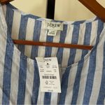 J.Crew Striped Linen Cotton Button-front Shell Tank Top Blue White NWT Size XS Photo 2
