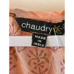 NWT Chaudry KC Size Large 100% Silk Coral Ruffle Floral Knee Length Boho Peasant Orange Photo 1