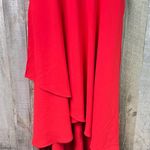 Anne Klein Sz 14 Red Flutter Sleeve Side Zipper Faux Wrap Dress w/Matching Belt Photo 4
