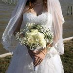 Wedding Lace Veil Short Sparkle Waist Veils 2 Tier Soft Tulle Bridal Veils with Comb Photo 5