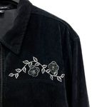 Club Z‎ Collection Velvet Top Womens 3X Black Shoulder Pad Embroidered Full Zip Size undefined Photo 2
