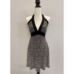 XX3 Dress Womens Small Black White Geometric Halter Empire Cocktail Y2K Sexy Photo 3