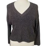 Melrose and Market Sparkly gold & black v neck sweater Photo 0