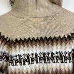 San Miguel Alpaca Hoodie Sweater Small Womens Cream Brown Full Zip Drawstring Photo 6