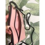 New York Pastel Pink Black Faux Leather Multi Zipper Pocket Shoulder Purse Bag Photo 1