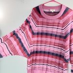 Umgee L Y2K Bubble Gum Striped Semi Sheer Sparkle Top Photo 1
