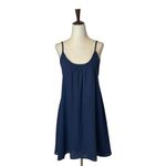 Donna Mizani Navy Blue Crepe Sleeveless Scoop Neckline A Line Low Back Dress S Photo 1