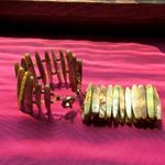 Two Abalone Shell Handmade Cuff Bracelets Photo 1