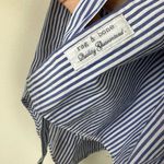 Rag and Bone  Striped Shirt Tie Dress Button Down Silk Cotton Blue White XS Photo 3