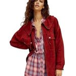 We The Free women's small Brooklyn Red goat suede leather Utility Jacket Photo 0