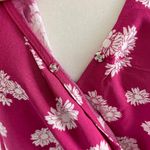 Lush Clothing New Lush Floral Print Short Sleeve Cropped Wrap Blouse Ranya Berry Cream Size XL Photo 4